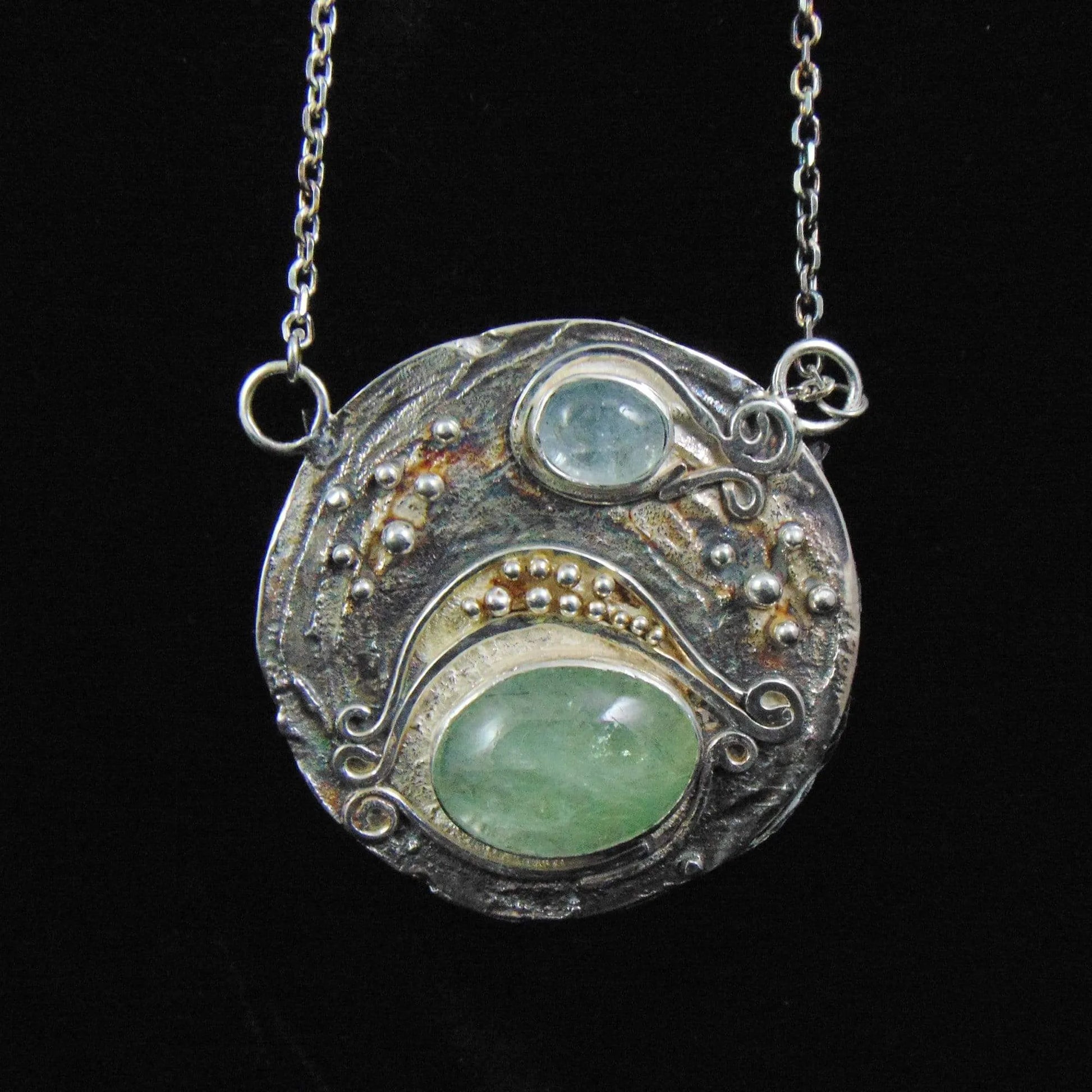 Wisior srebrny, Morskie Marzenie - Akwamaryny - EPIR Art Jewellery&Gemstone