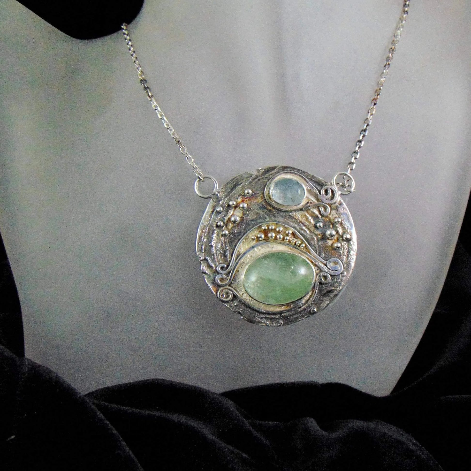 Wisior srebrny, Morskie Marzenie - Akwamaryny - EPIR Art Jewellery&Gemstone