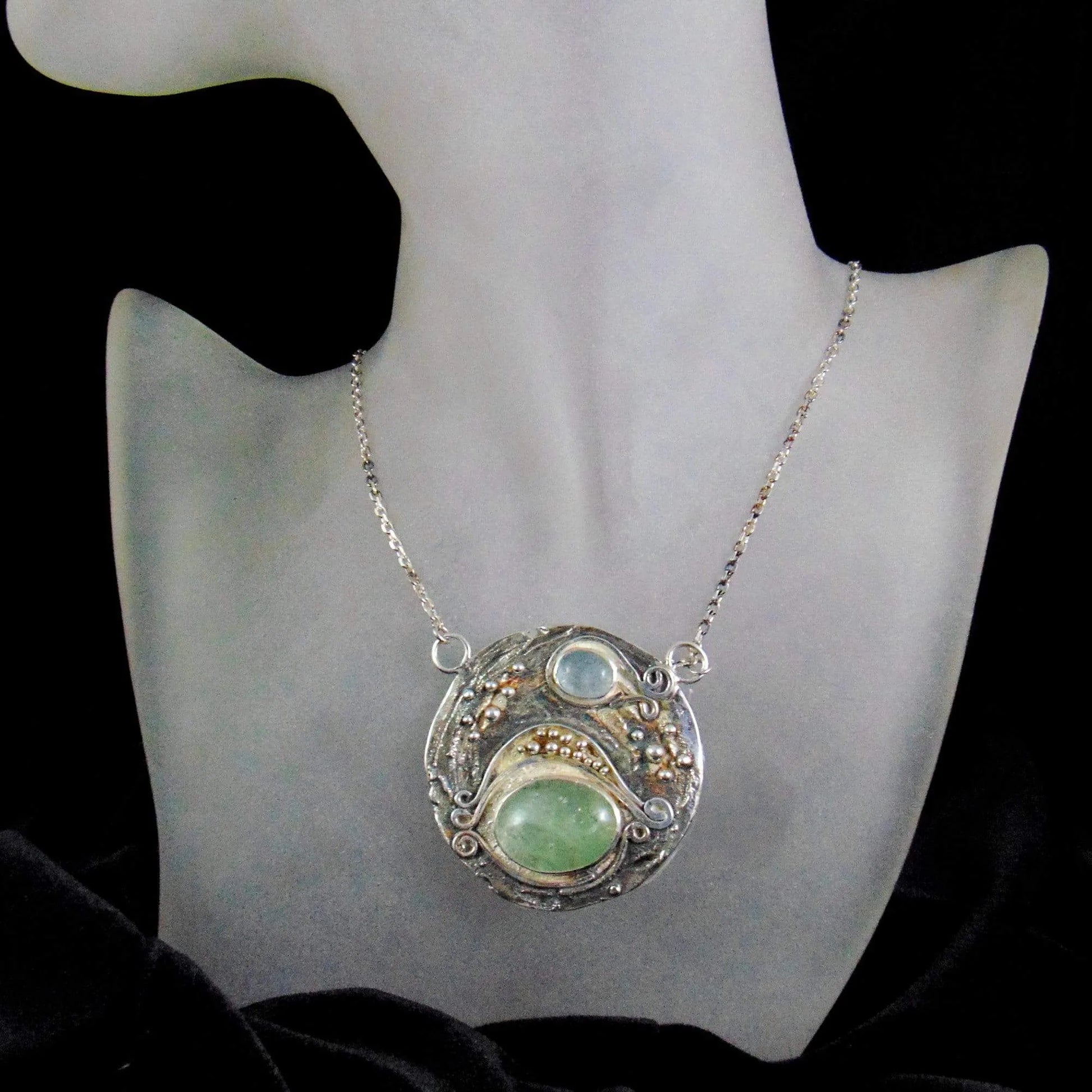 Wisior srebrny, Morskie Marzenie - Akwamaryny - EPIR Art Jewellery&Gemstone