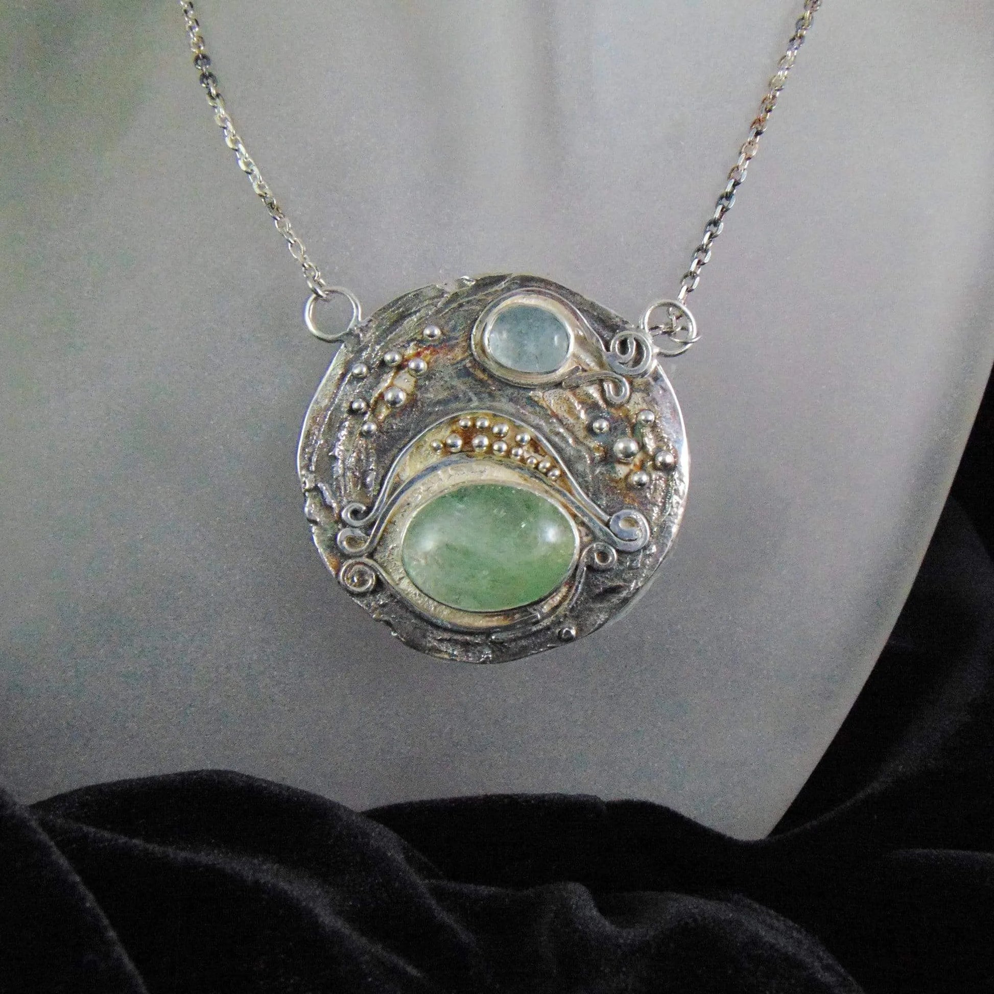 Wisior srebrny, Morskie Marzenie - Akwamaryny - EPIR Art Jewellery&Gemstone