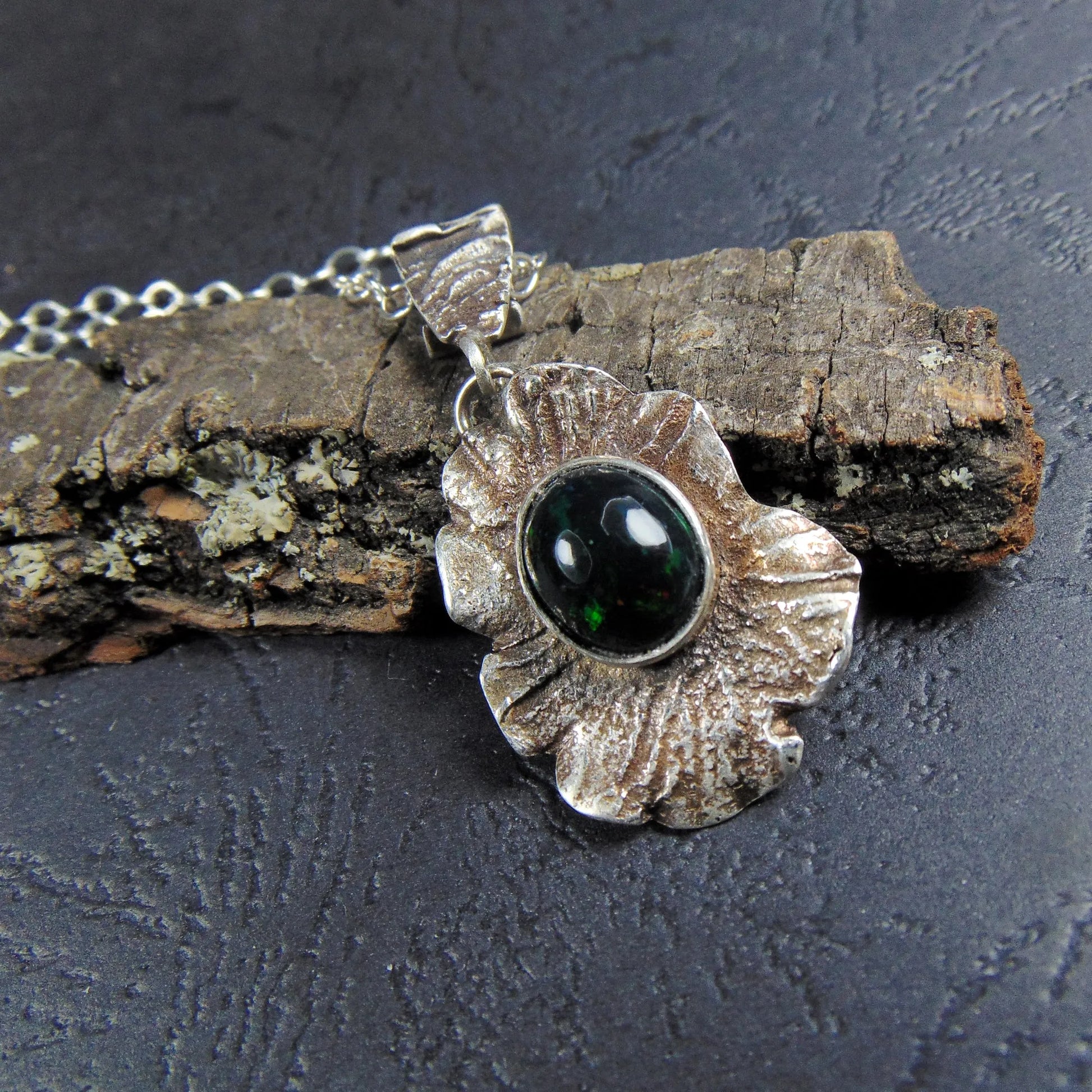 Wisior srebrny z czarnym opalem - EPIR Art Jewellery&Gemstone