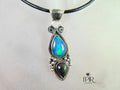 Wisior Srebrny z Dwoma Opalami, Niebieski i Czarny - EPIR Art Jewellery&Gemstone