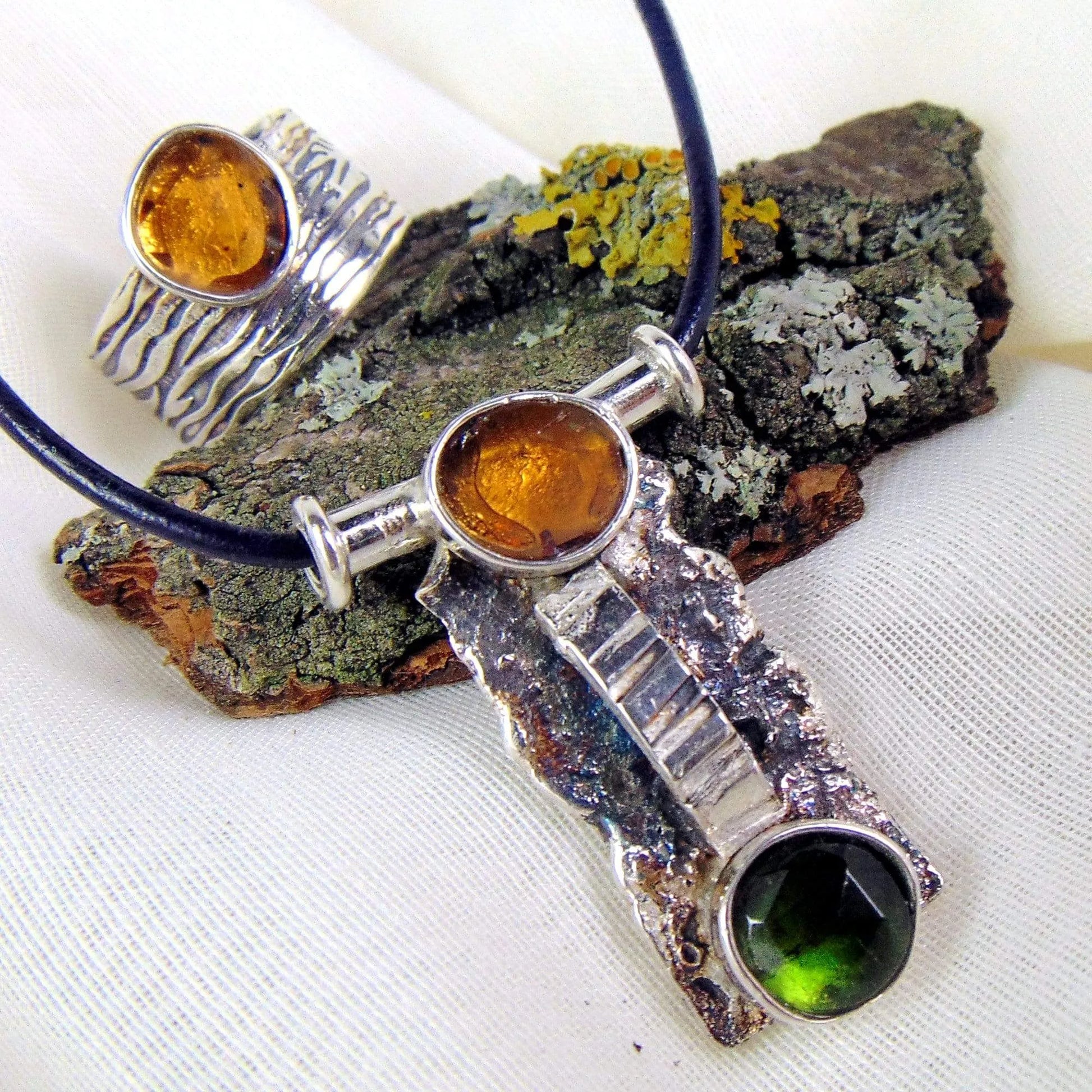 Wisior srebrny z turmalinami - EPIR Art Jewellery&Gemstone