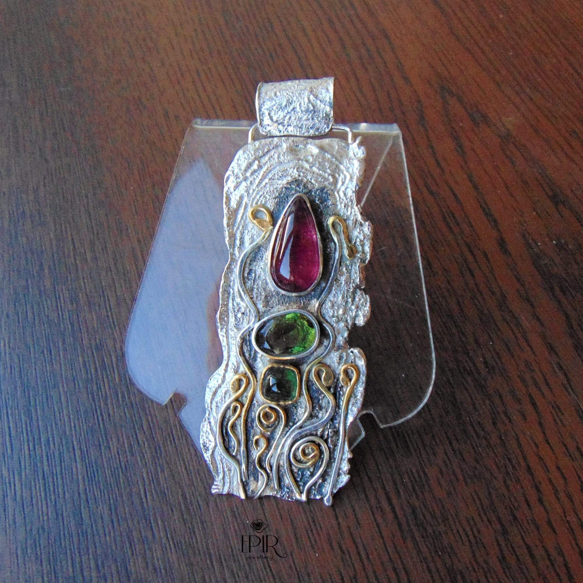Wisior Srebrny z Turmalinami "Leśne owoce" - EPIR Art Jewellery&Gemstone