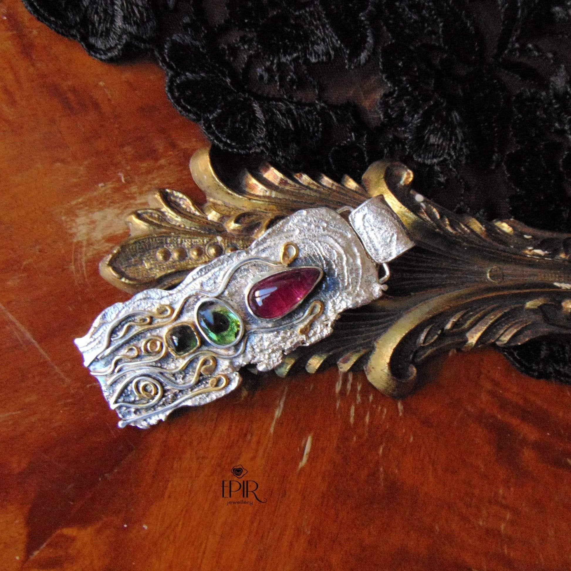 Wisior Srebrny z Turmalinami "Leśne owoce" - EPIR Art Jewellery&Gemstone