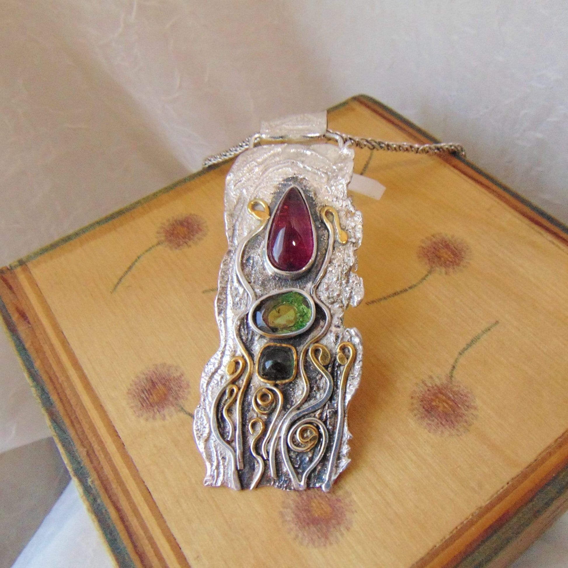 Wisior Srebrny z Turmalinami "Leśne owoce" - EPIR Art Jewellery&Gemstone