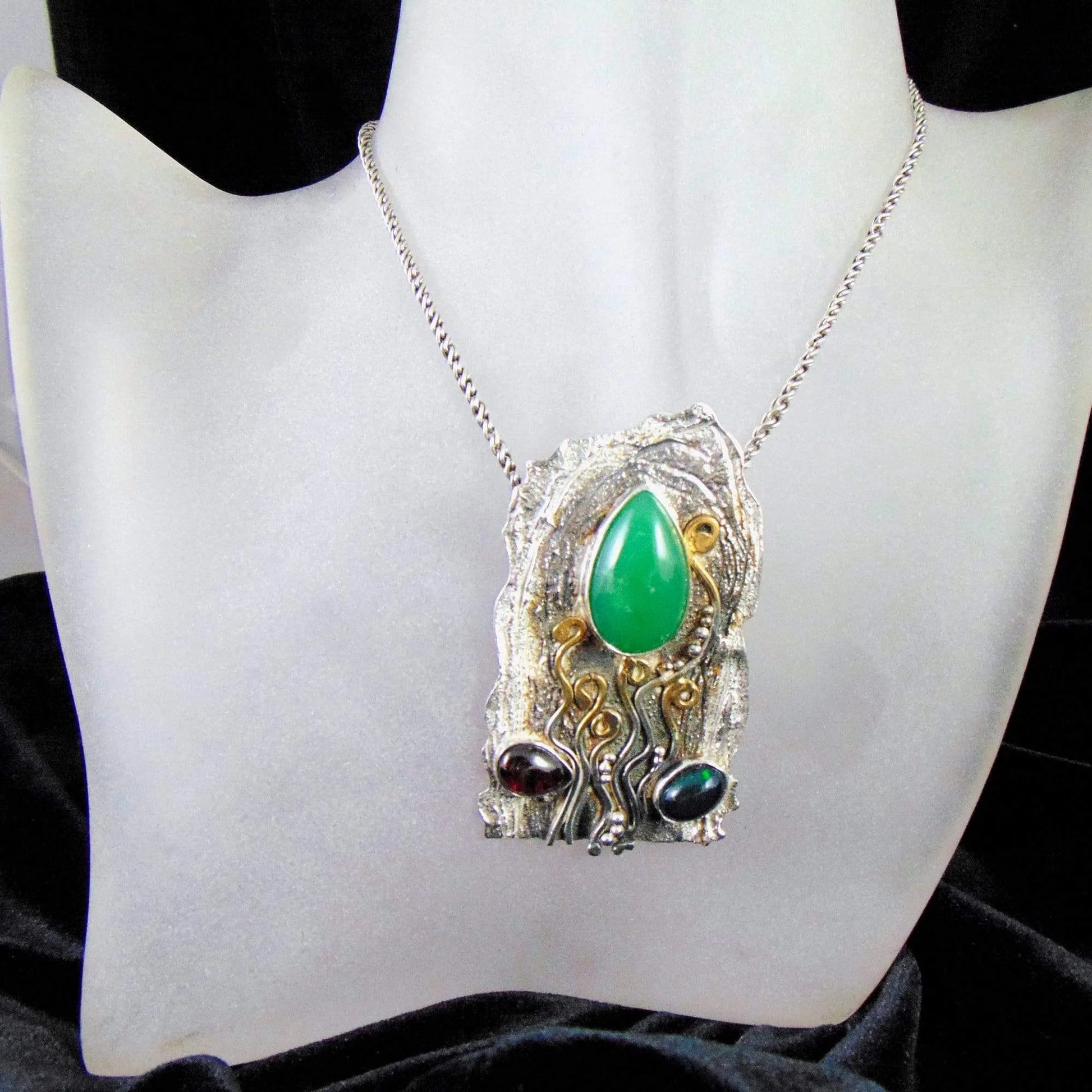 Wisior z chryzoprazem- Tajemnice lasu - EPIR Art Jewellery&Gemstone