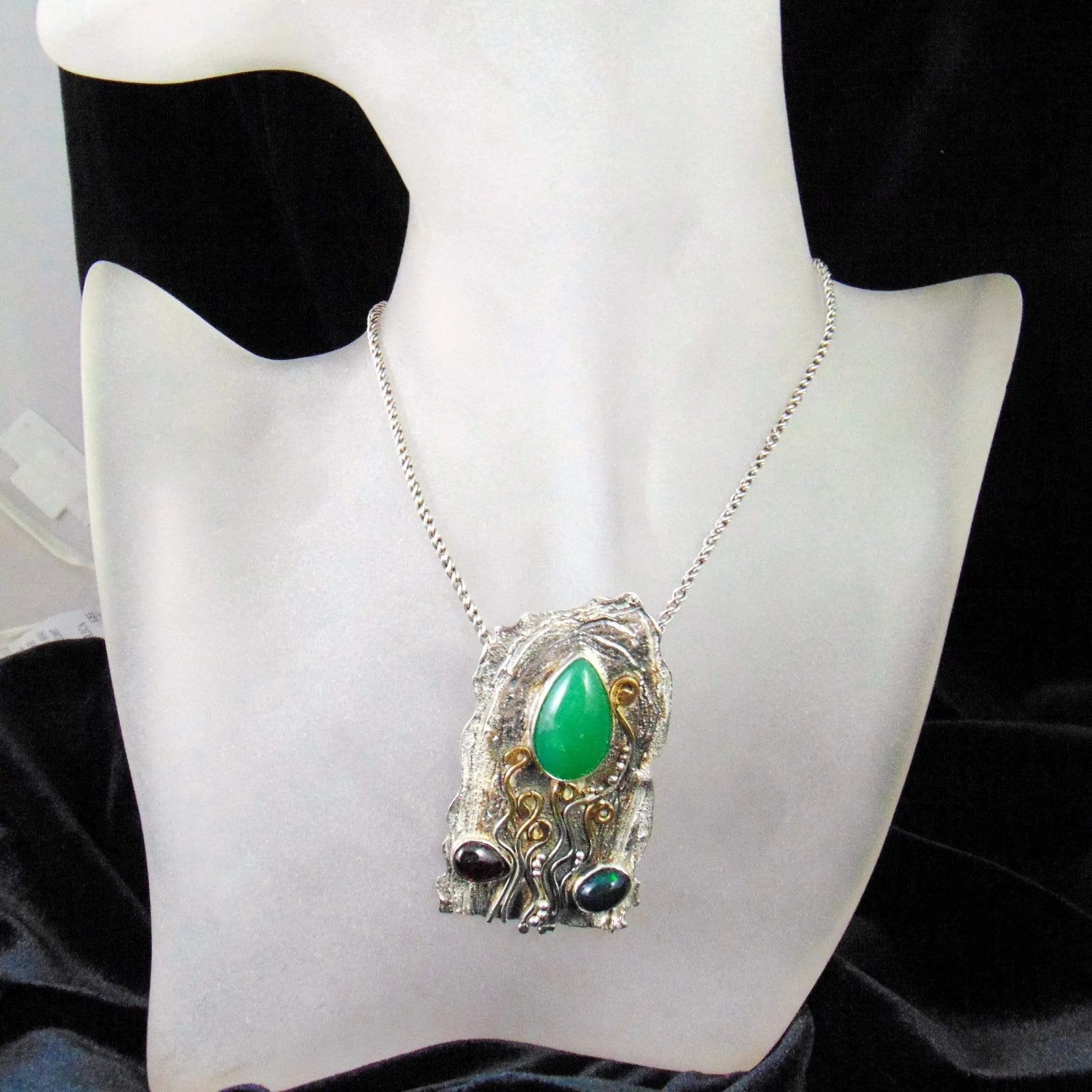 Wisior z chryzoprazem- Tajemnice lasu - EPIR Art Jewellery&Gemstone