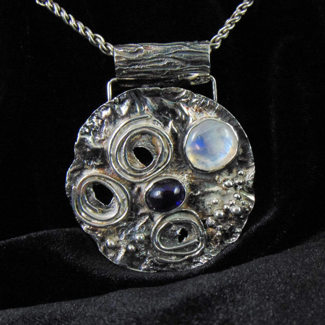 Wisior z Kamieniem Księżycowym i Iolitem - EPIR Art Jewellery&Gemstone