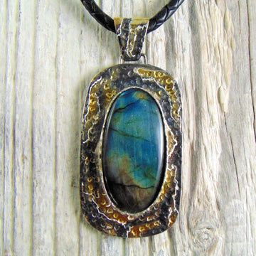 Wisior z Labradorytem -" Leśne Jezioro " - EPIR Art Jewellery&Gemstone