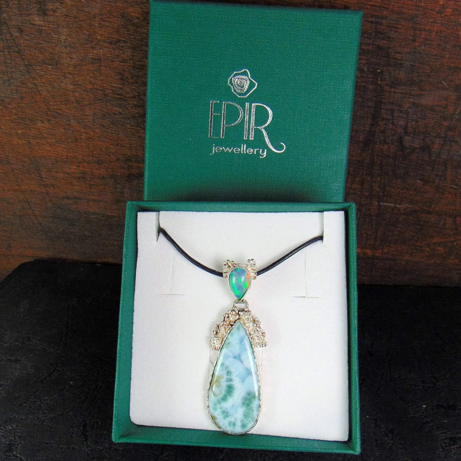 Wisior z larimarem i opalem etiopskim - EPIR Art Jewellery&Gemstone