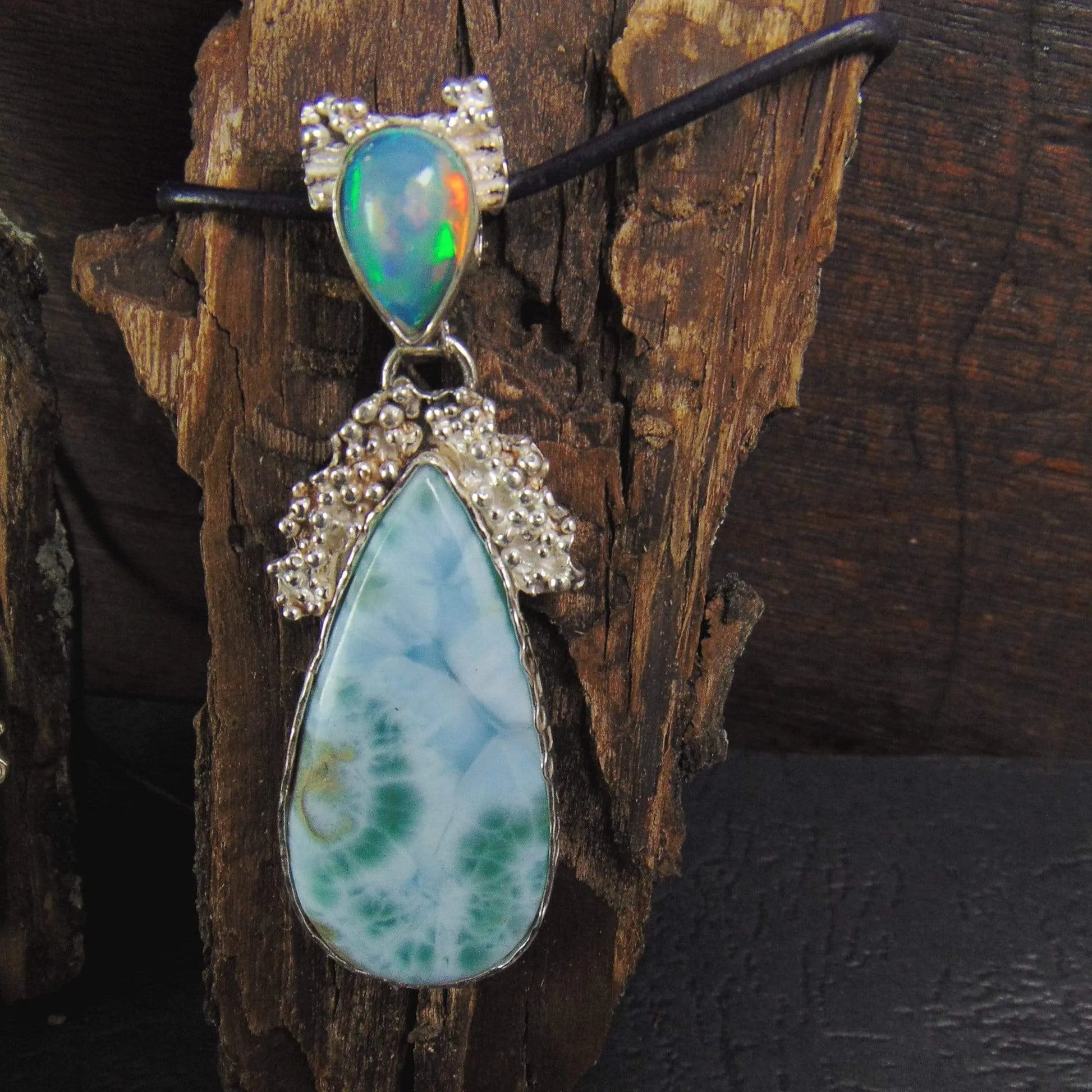 Wisior z larimarem i opalem etiopskim - EPIR Art Jewellery&Gemstone