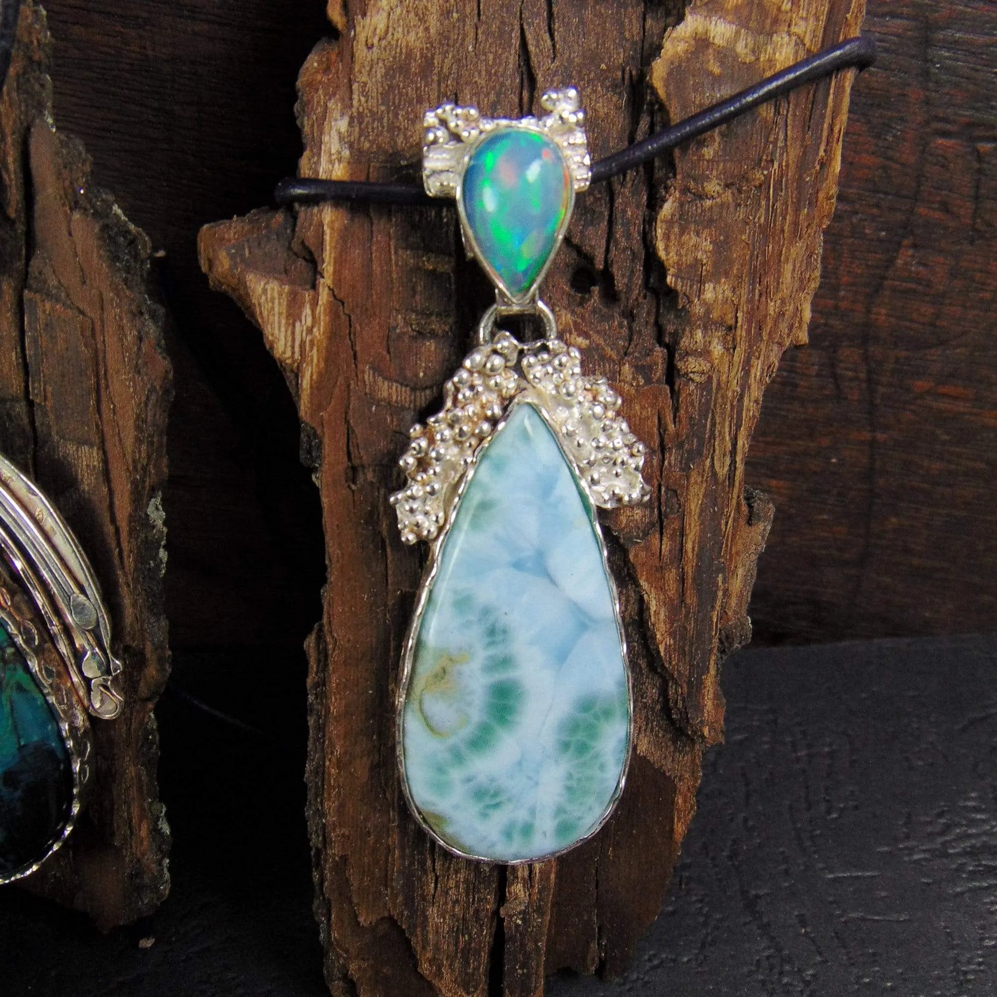 Wisior z larimarem i opalem etiopskim - EPIR Art Jewellery&Gemstone