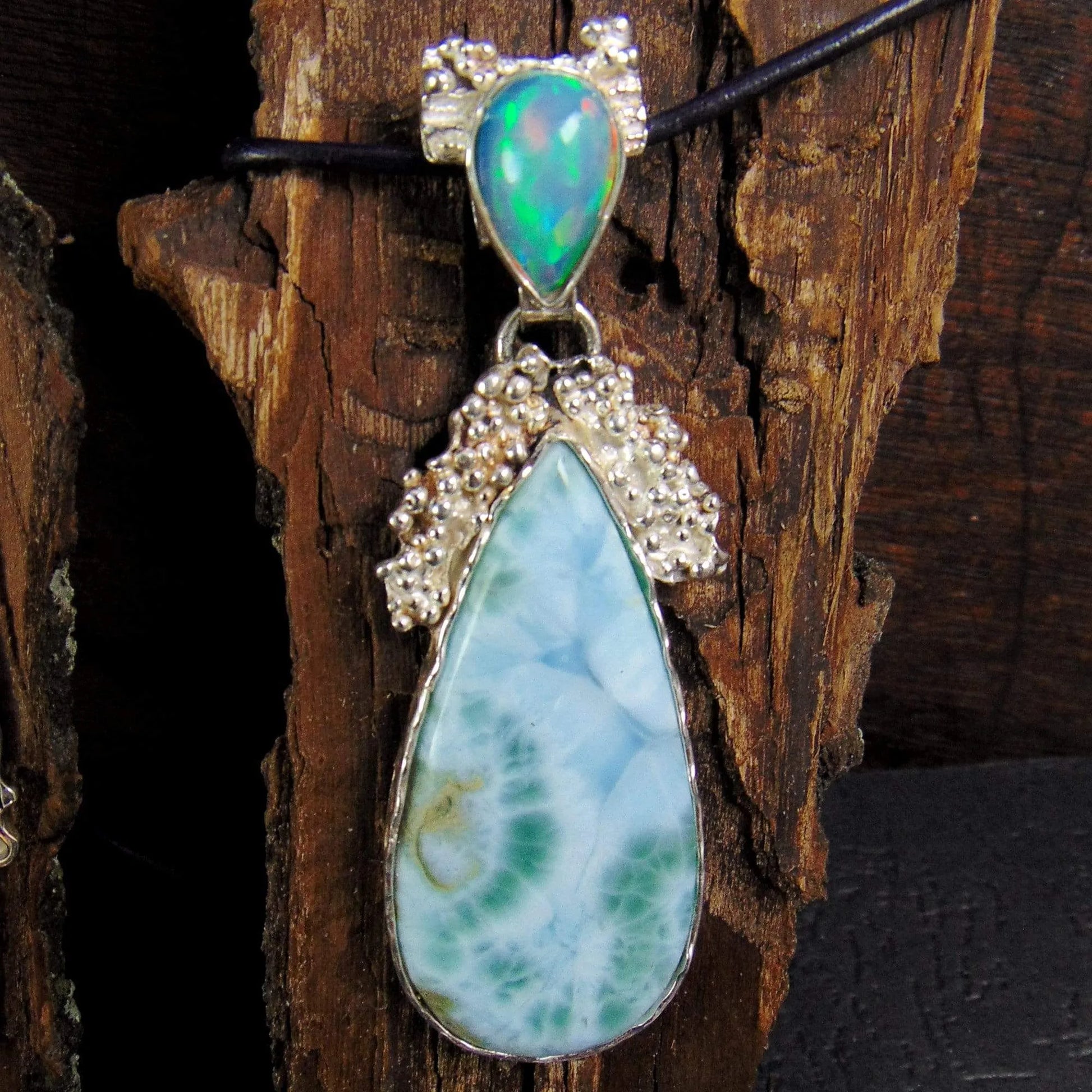 Wisior z larimarem i opalem etiopskim - EPIR Art Jewellery&Gemstone