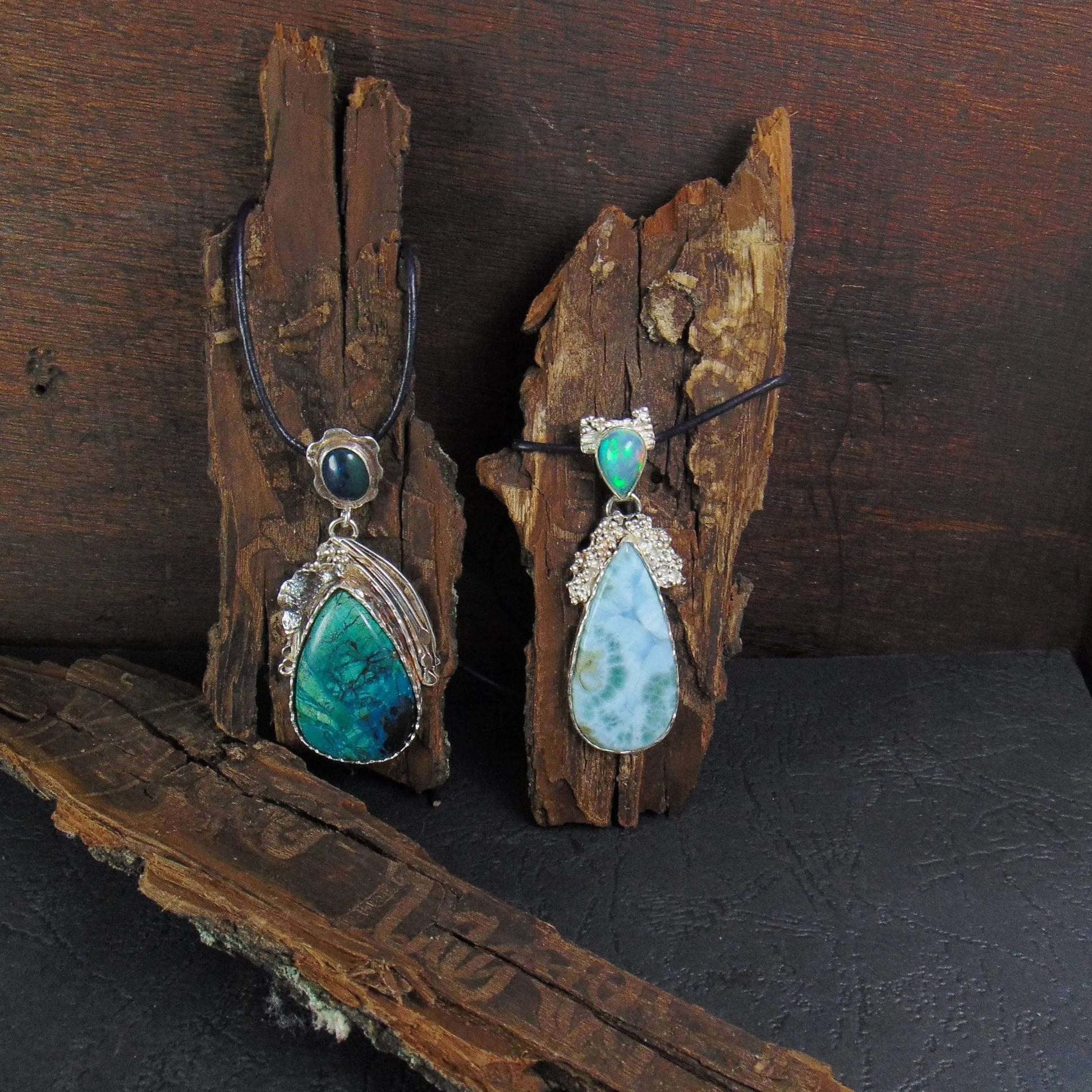 Wisior z larimarem i opalem etiopskim - EPIR Art Jewellery&Gemstone