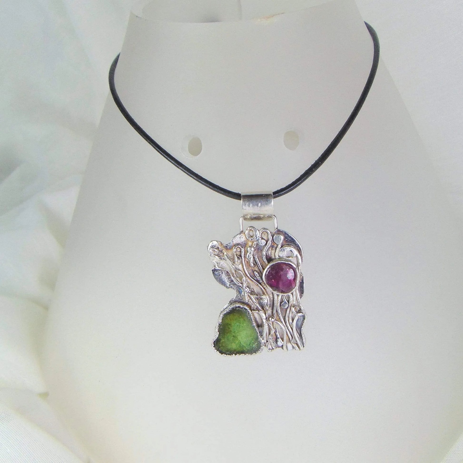 Wisior z Turmalinami - Tajemniczy Ogród - EPIR Art Jewellery&Gemstone