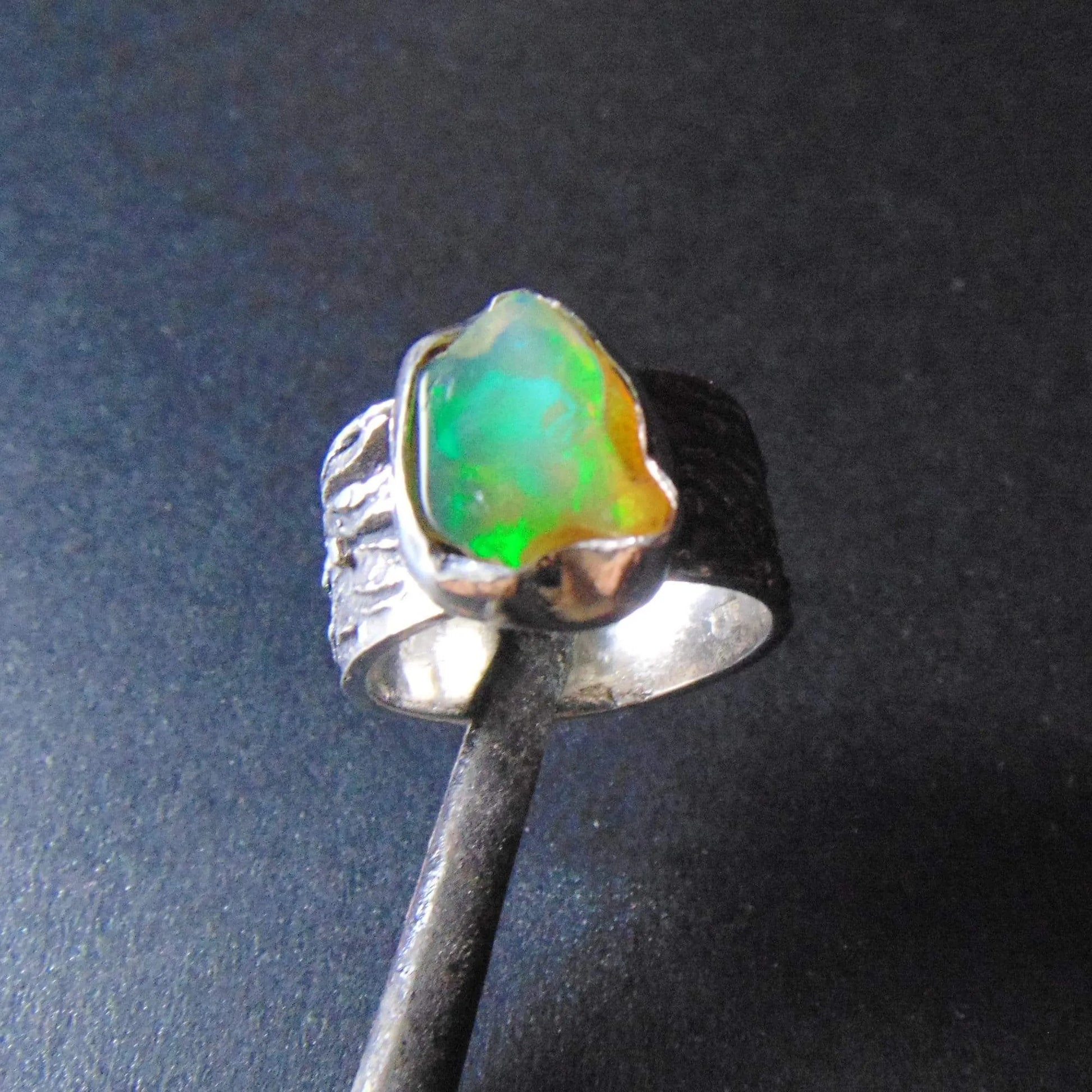 Zielony opal - obrączka - EPIR Art Jewellery&Gemstone
