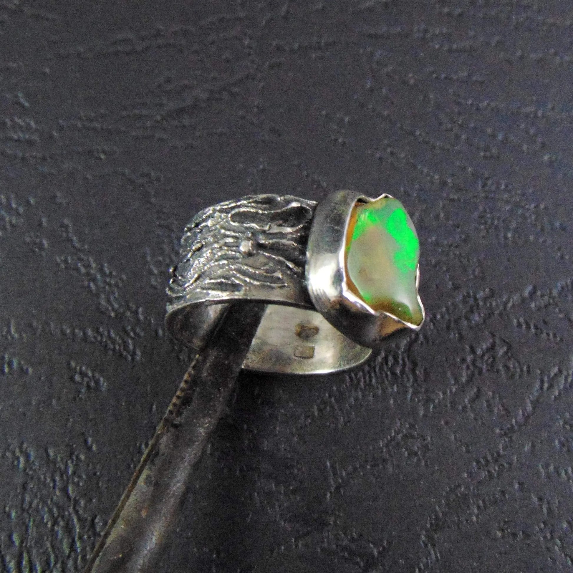 Zielony opal - obrączka - EPIR Art Jewellery&Gemstone