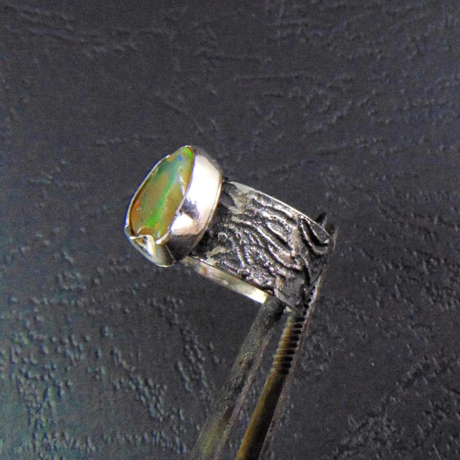 Zielony opal - obrączka - EPIR Art Jewellery&Gemstone