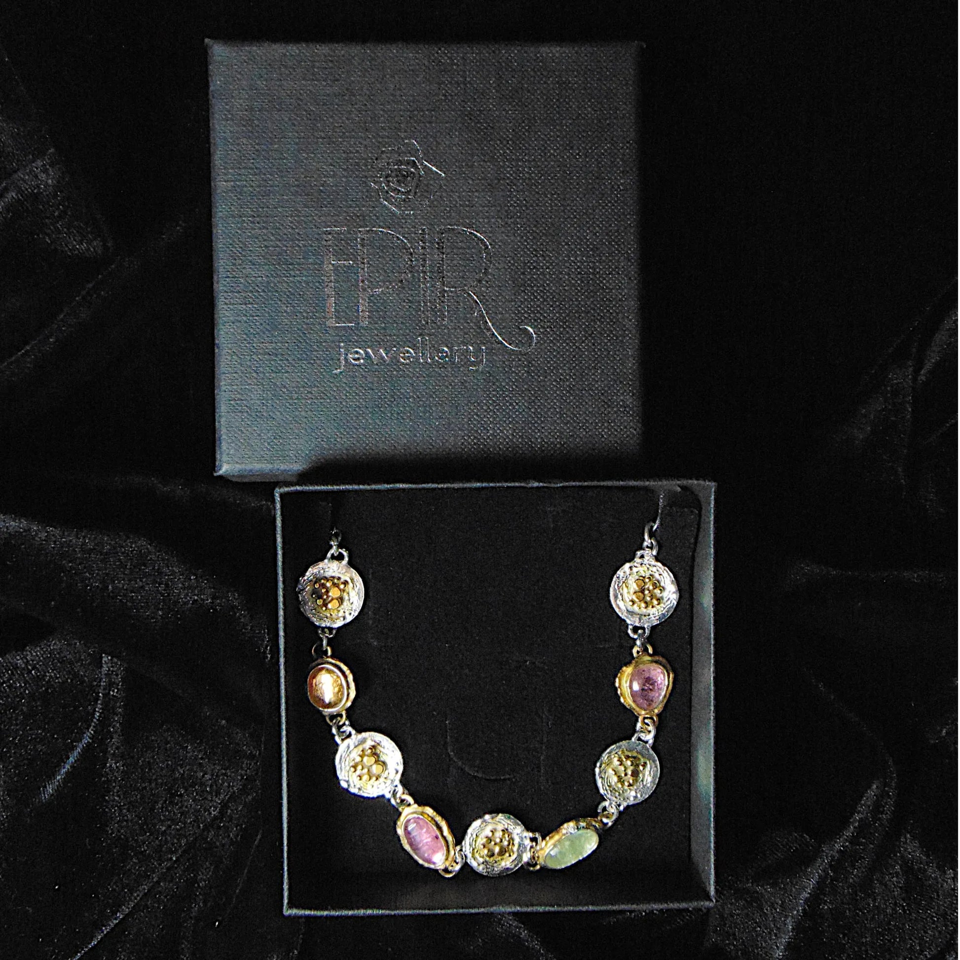 Bransoletka srebrna pozłacana z turmalinami - EPIR Art Jewellery&Gemstone