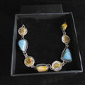 Bransoletka z bursztynami i larimarem - EPIR Art Jewellery&Gemstone