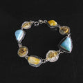 Bransoletka z bursztynami i larimarem - EPIR Art Jewellery&Gemstone