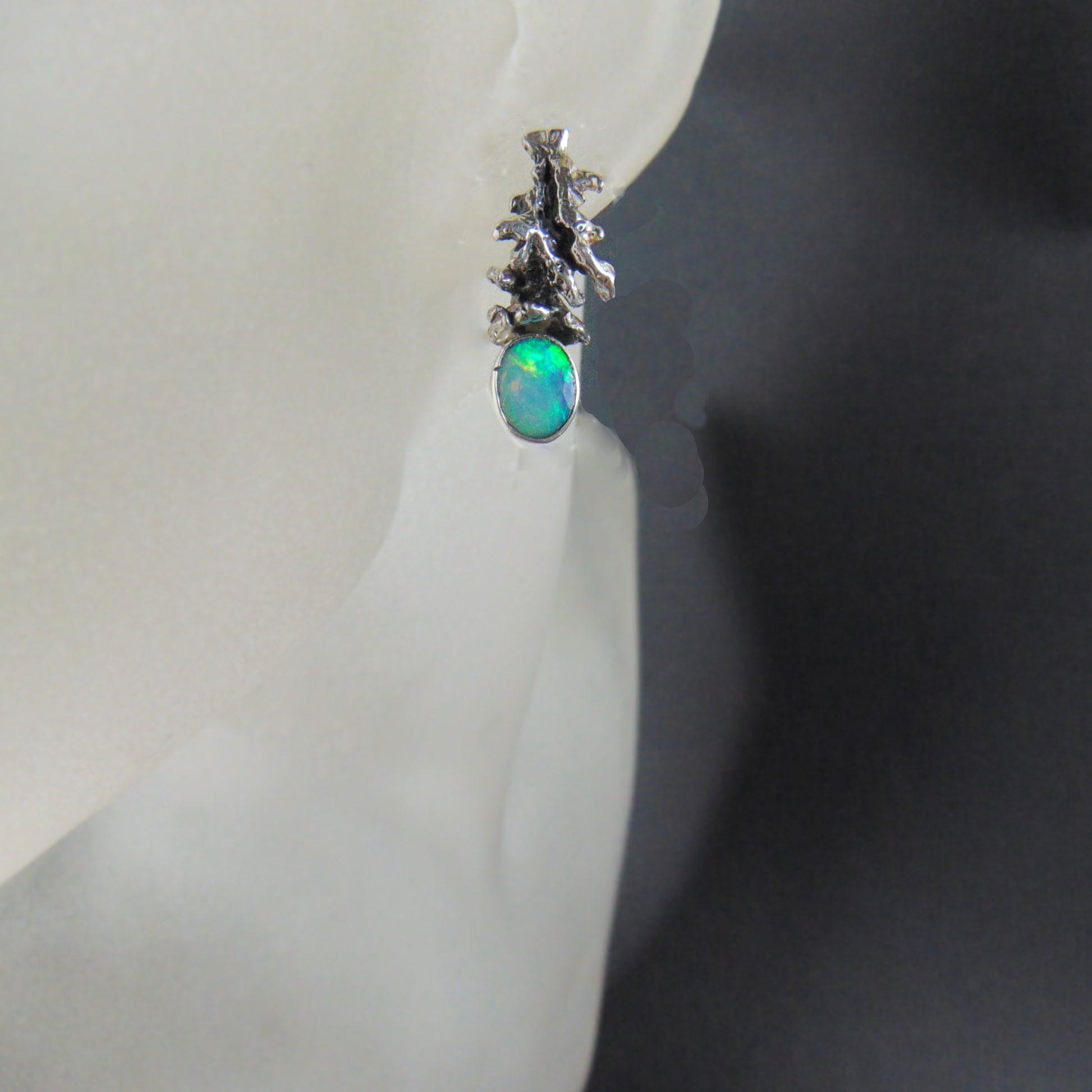 Kolczyki Srebrne z Opalami Etiopskimi "Gałązki" - EPIR Art Jewellery&Gemstone