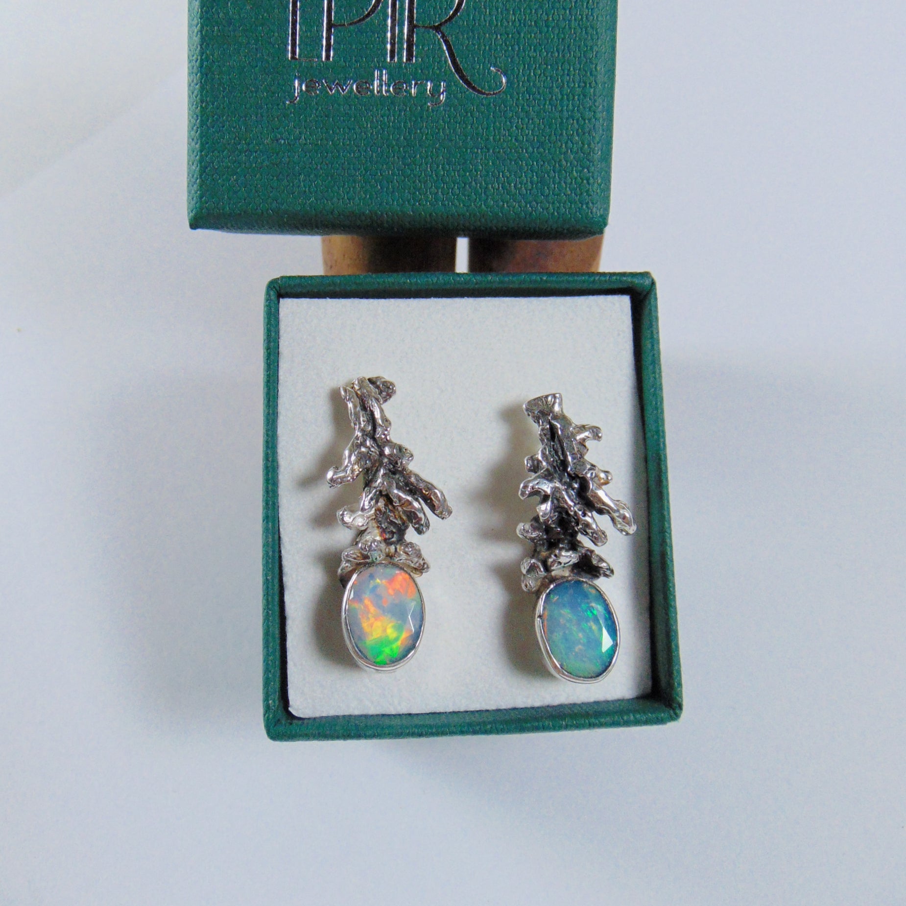 Kolczyki Srebrne z Opalami Etiopskimi "Gałązki" - EPIR Art Jewellery&Gemstone