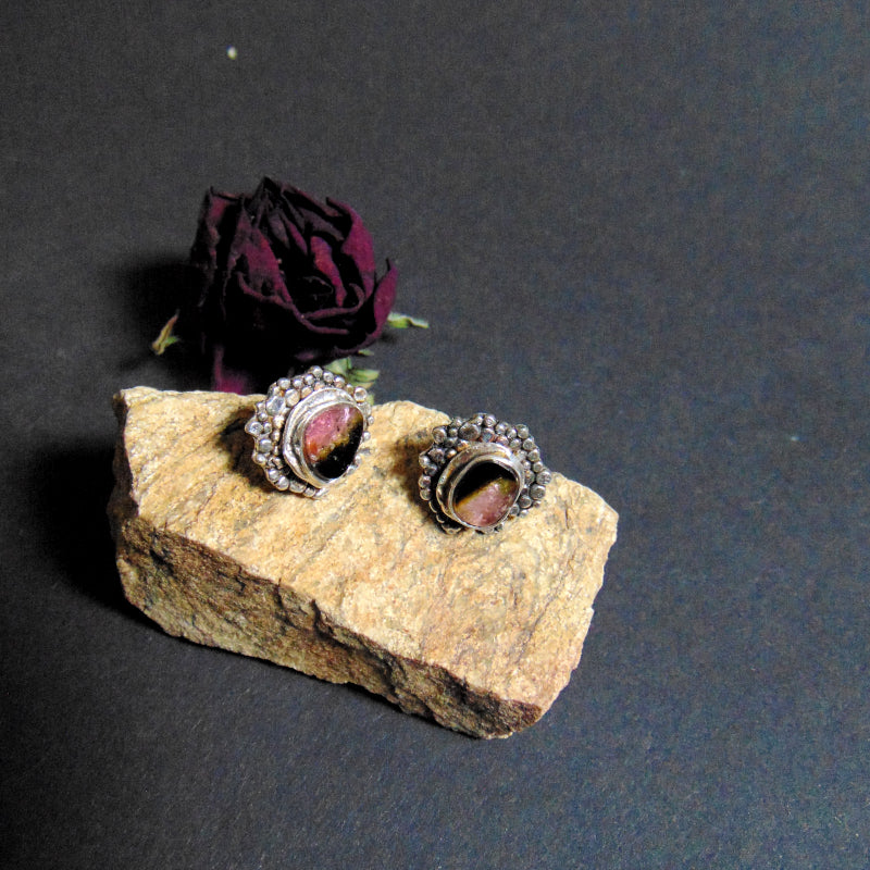 Kolczyki "Srebrny pył" z turmalinami - EPIR Art Jewellery&Gemstone