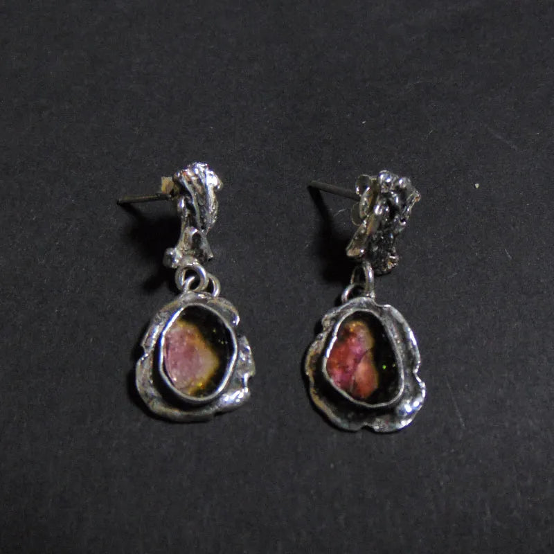 Kolczyki sztyfty z turmalinami arbuzowymi - EPIR Art Jewellery&Gemstone