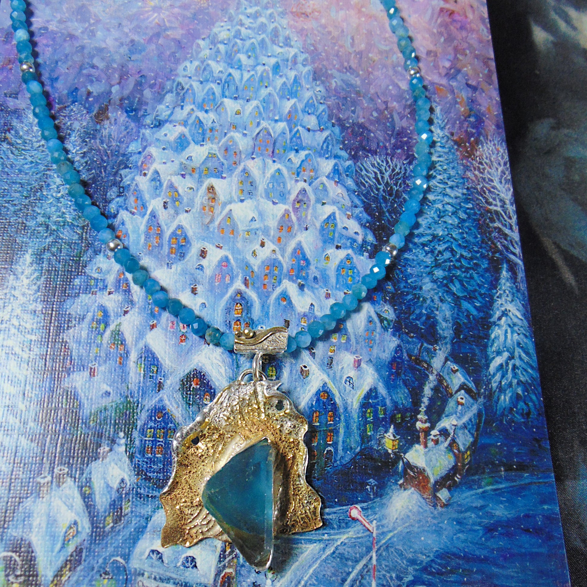 Naszyjnik "Fala" z fluorytem - EPIR Art Jewellery&Gemstone