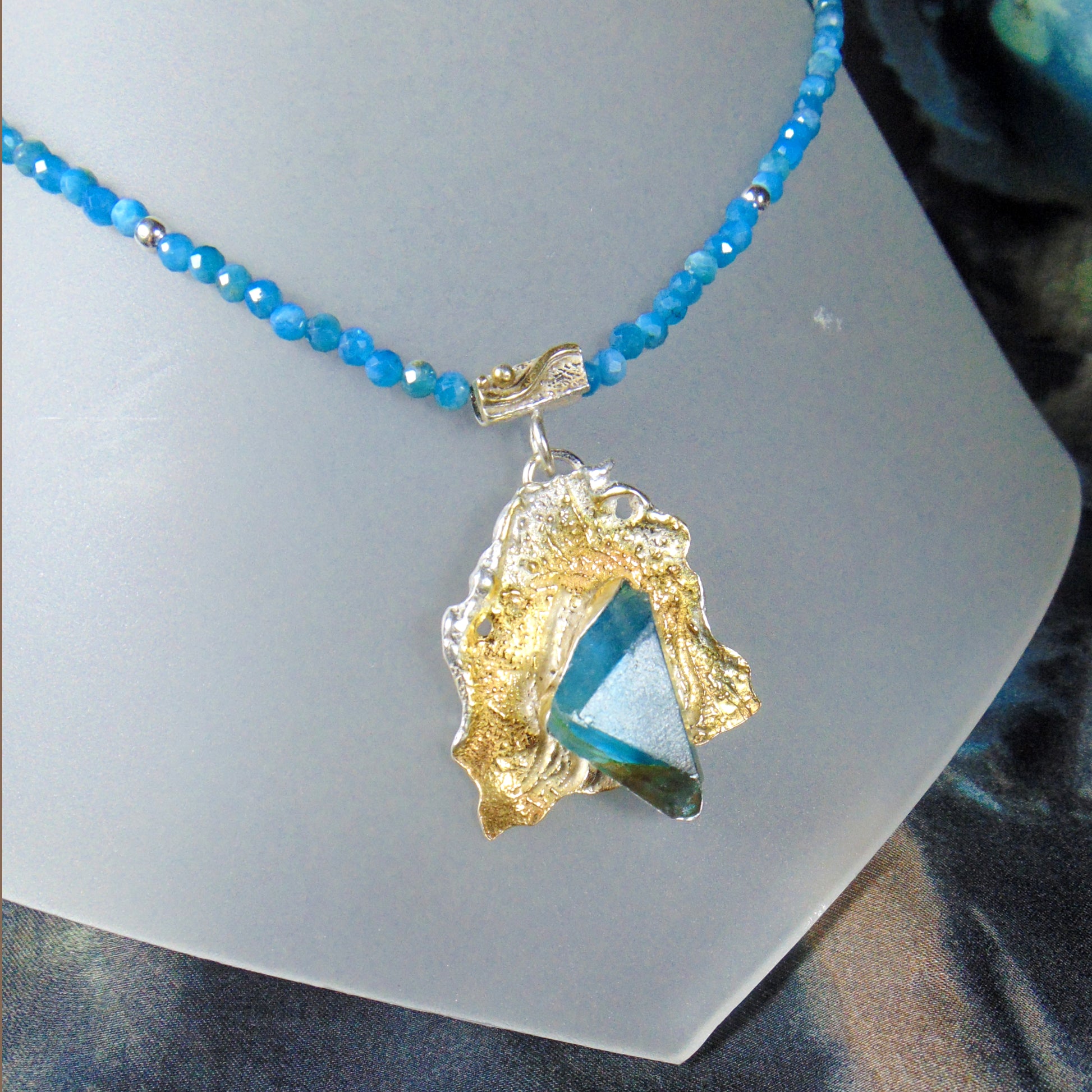 Naszyjnik "Fala" z fluorytem - EPIR Art Jewellery&Gemstone