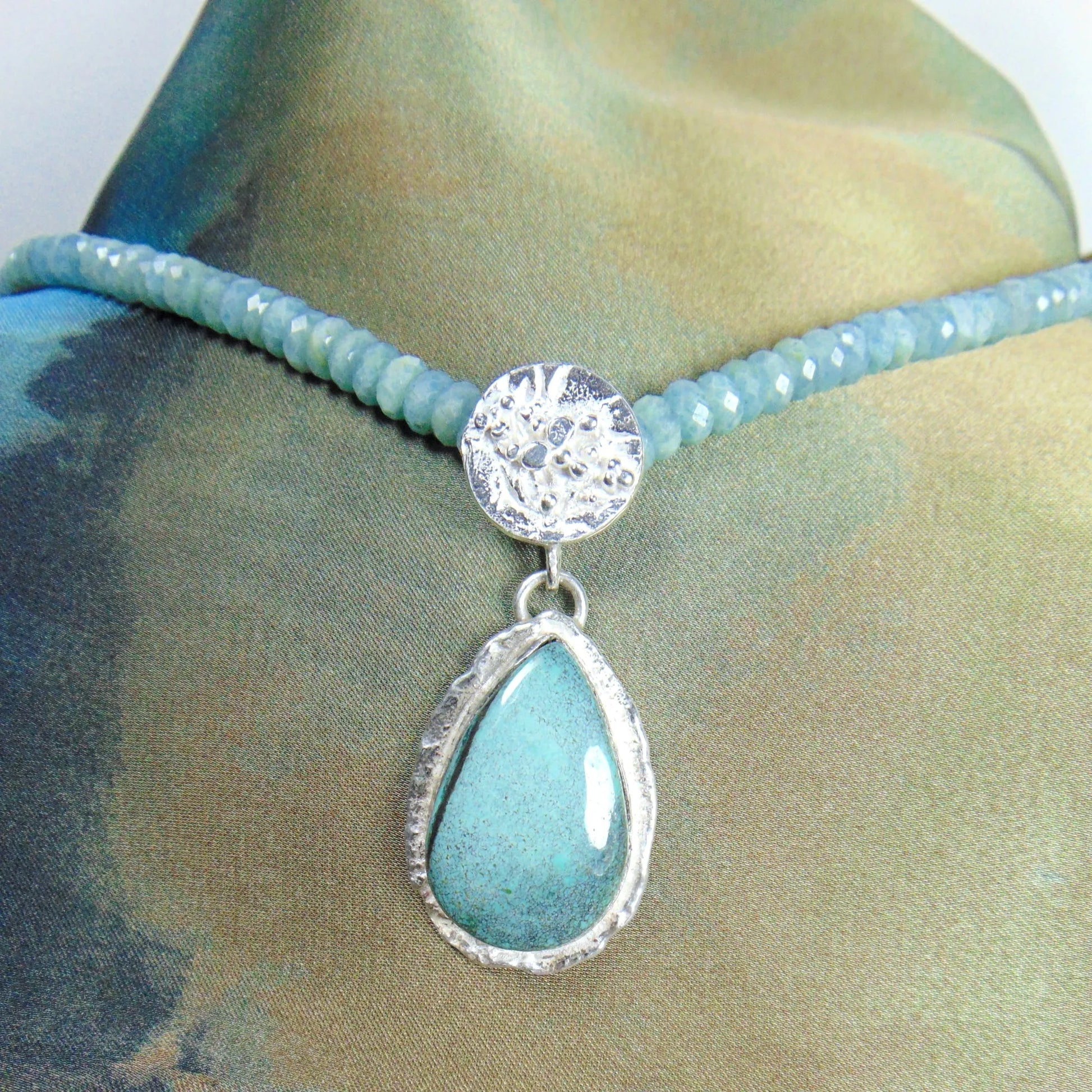 Naszyjnik z amazonitów z turkusem - EPIR Art Jewellery&Gemstone