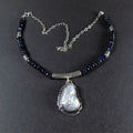 Naszyjnik z czarnych opali z perłą barokową - EPIR Art Jewellery&Gemstone