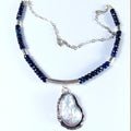 Naszyjnik z czarnych opali z perłą barokową - EPIR Art Jewellery&Gemstone
