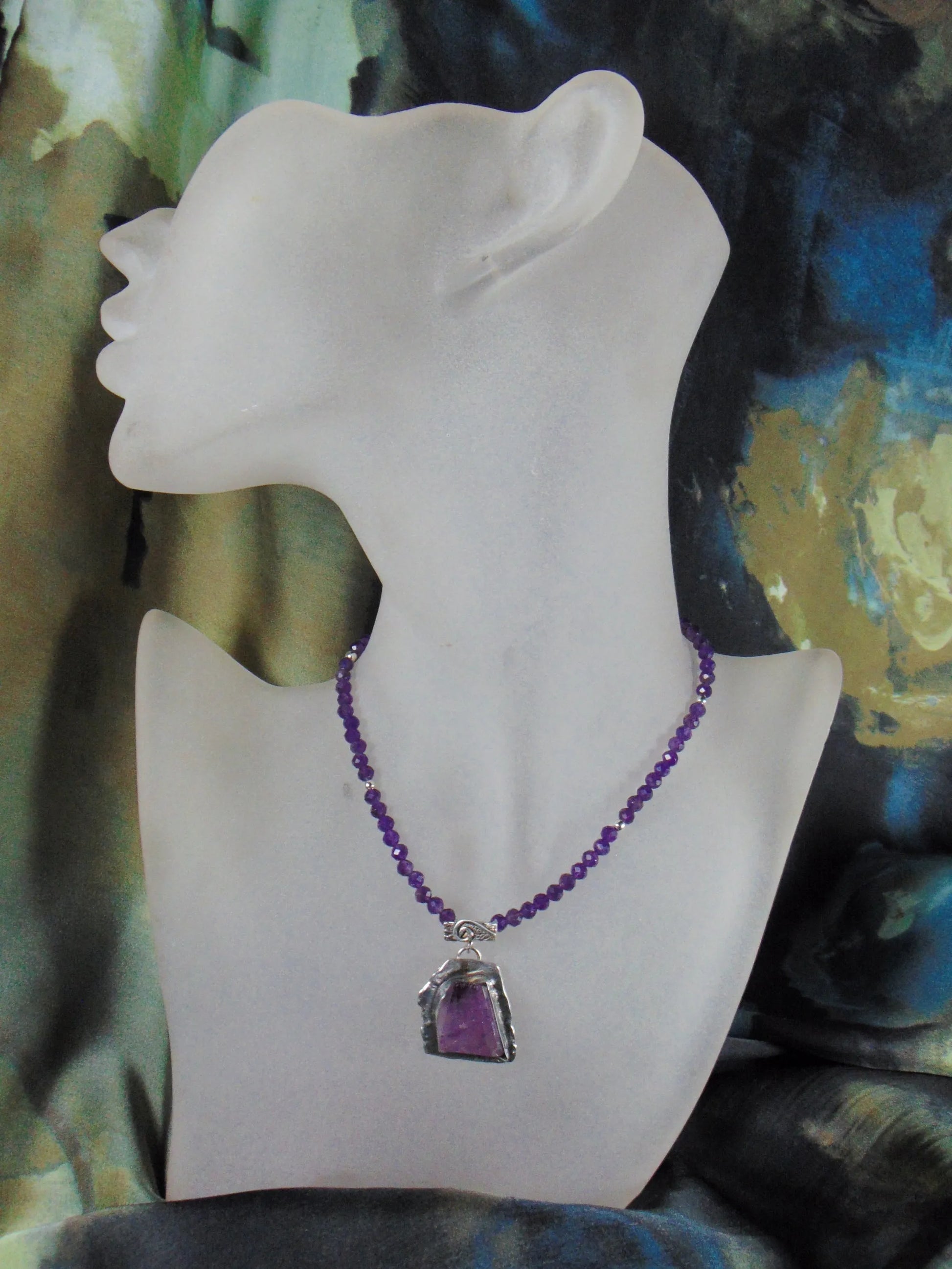 Naszyjnik z fluorytem i ametystami - EPIR Art Jewellery&Gemstone