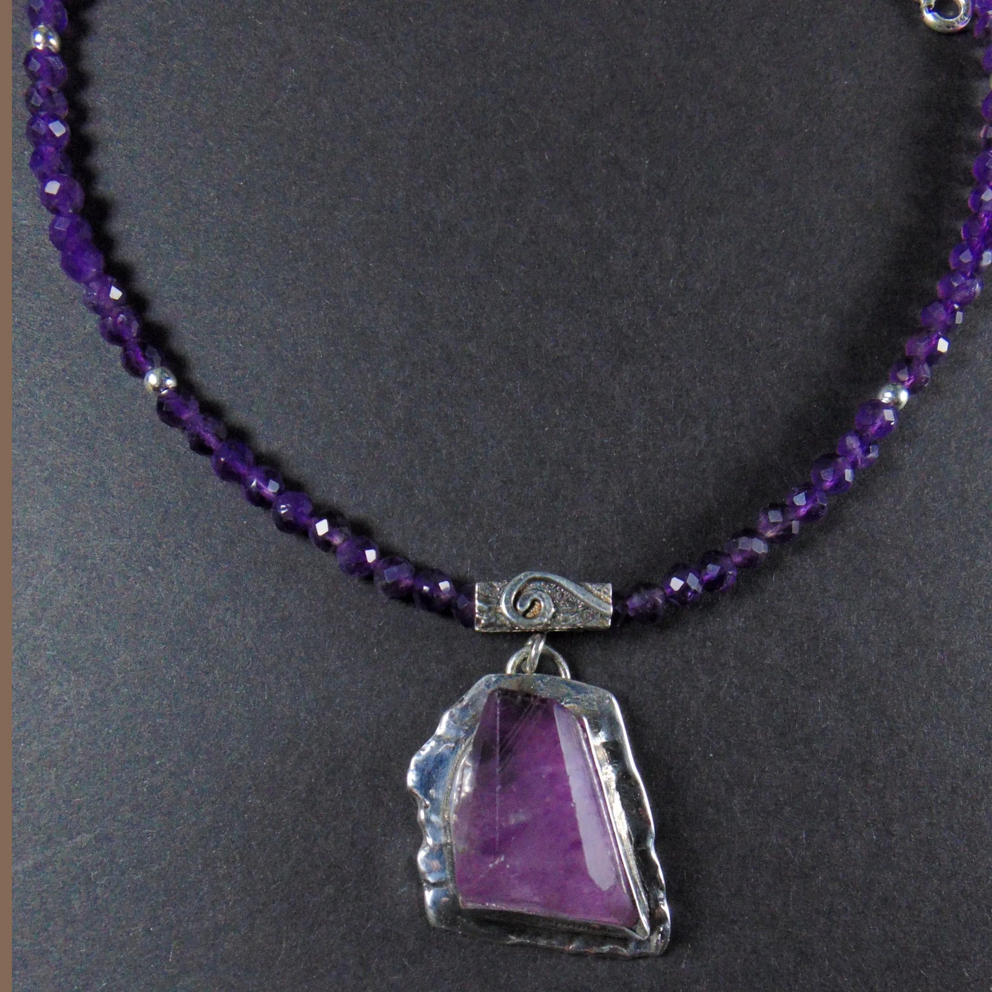 Naszyjnik z fluorytem i ametystami - EPIR Art Jewellery&Gemstone