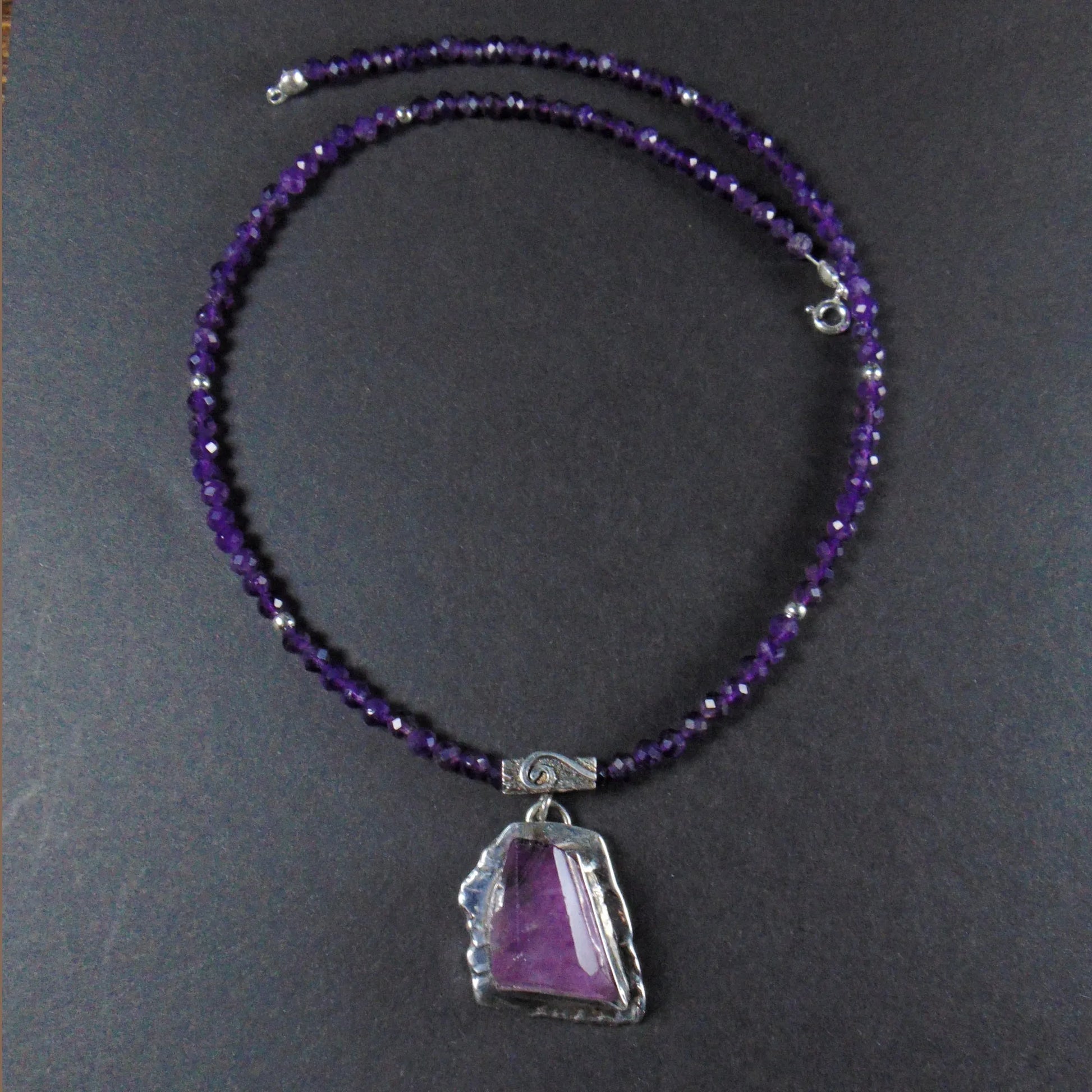 Naszyjnik z fluorytem i ametystami - EPIR Art Jewellery&Gemstone
