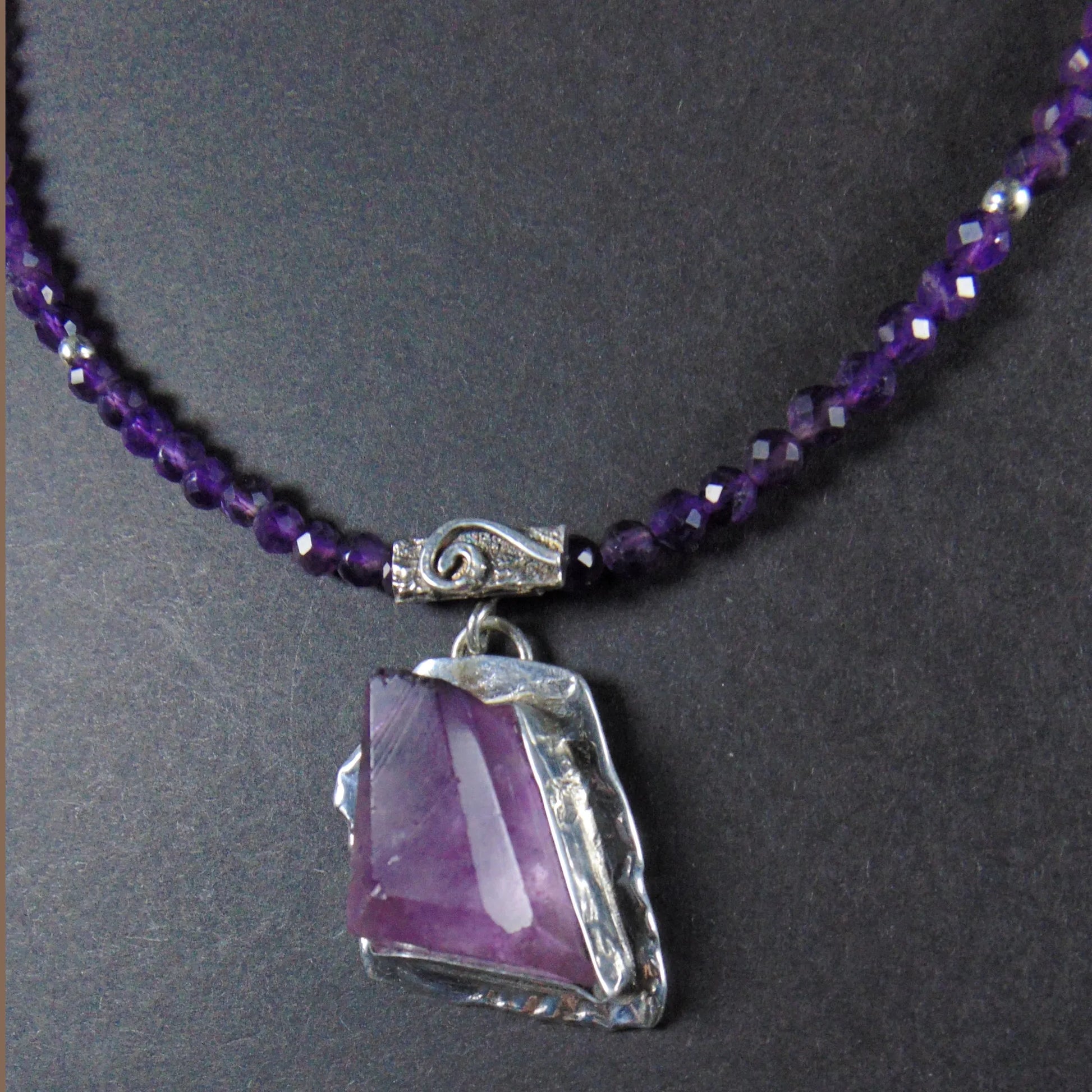 Naszyjnik z fluorytem i ametystami - EPIR Art Jewellery&Gemstone