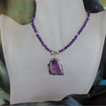 Naszyjnik z fluorytem i ametystami - EPIR Art Jewellery&Gemstone