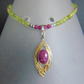 Naszyjnik z rubinem i perydotami - EPIR Art Jewellery&Gemstone