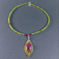 Naszyjnik z rubinem i perydotami - EPIR Art Jewellery&Gemstone