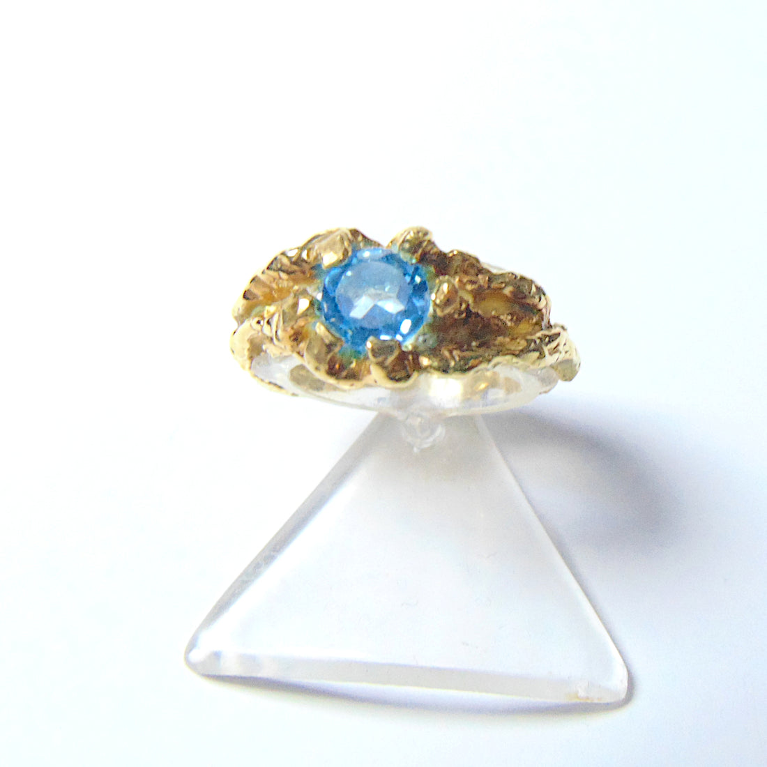 Pierścionek srebrny pozłacany z topazem "Gałązki" - EPIR Art Jewellery&Gemstone