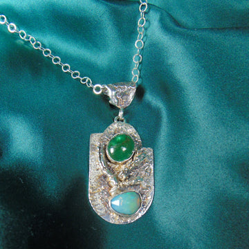 Wisior "Las" ze szmaragdem i opalem - EPIR Art Jewellery&Gemstone