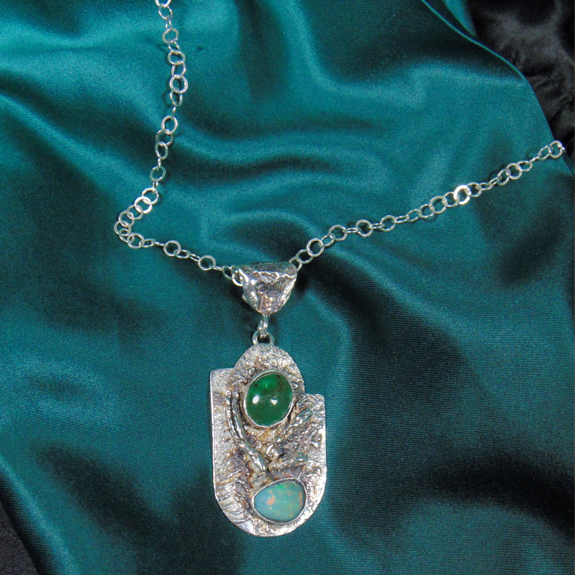 Wisior "Las" ze szmaragdem i opalem - EPIR Art Jewellery&Gemstone