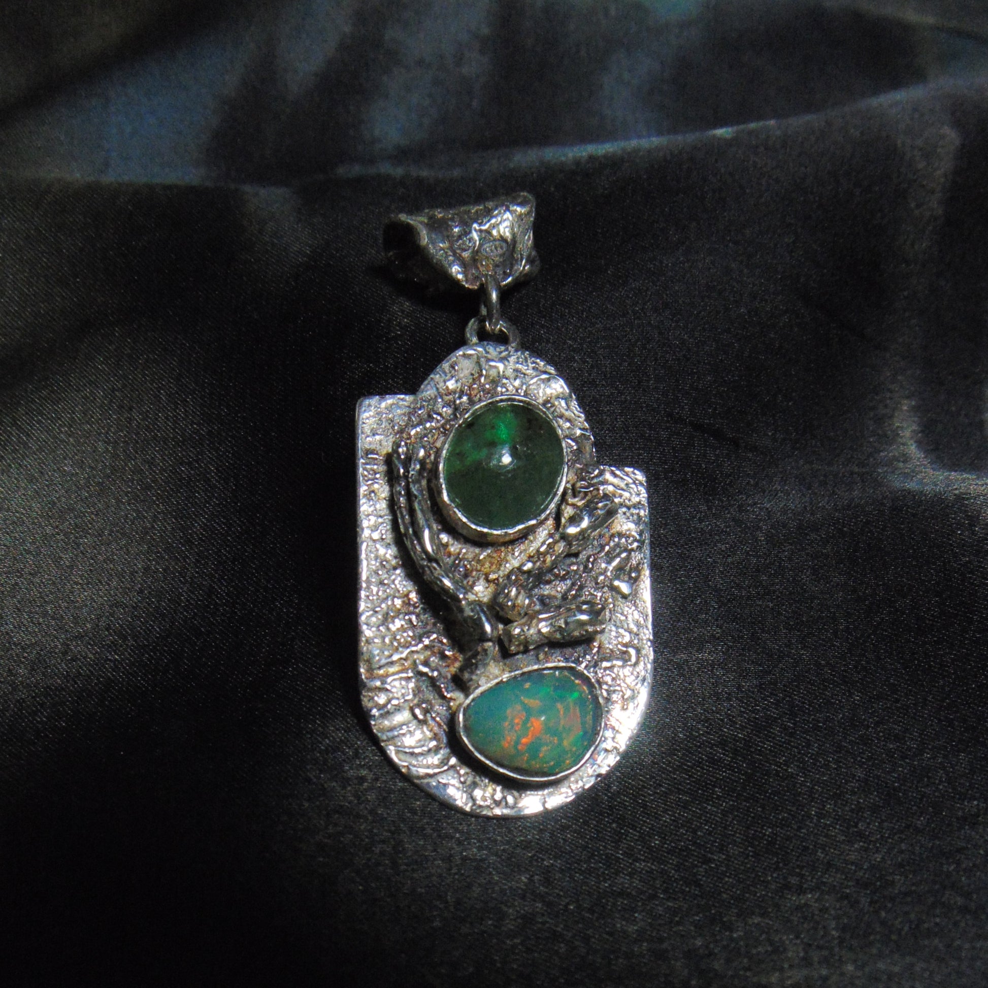 Wisior "Las" ze szmaragdem i opalem - EPIR Art Jewellery&Gemstone
