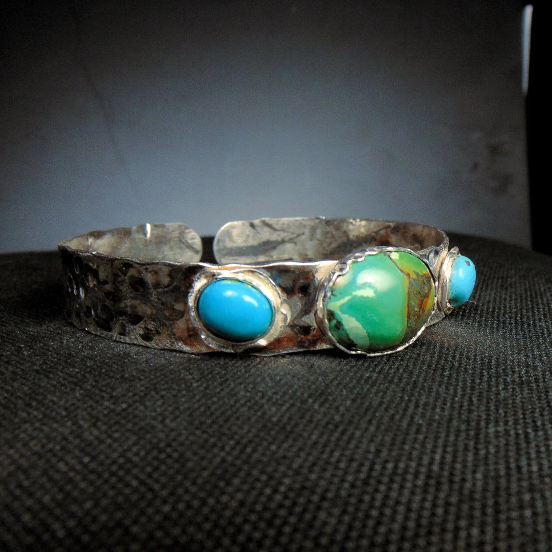 Bransoletka bangle z trzema turkusami - EPIR Art Jewellery&Gemstone