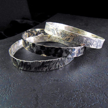 Bransoletka typu Bangle -Ryflowana EPIR Art Silver Jewellery bransoletka