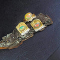 Kolczyki pozłacane z pomarańczowymi opalami - EPIR Art Jewellery&Gemstone