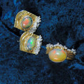 Kolczyki pozłacane z pomarańczowymi opalami - EPIR Art Jewellery&Gemstone